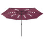 Voir la diapositive 2 : VIDAXL Parasol de jardin avec lumieres LED mat en metal rouge bordeaux