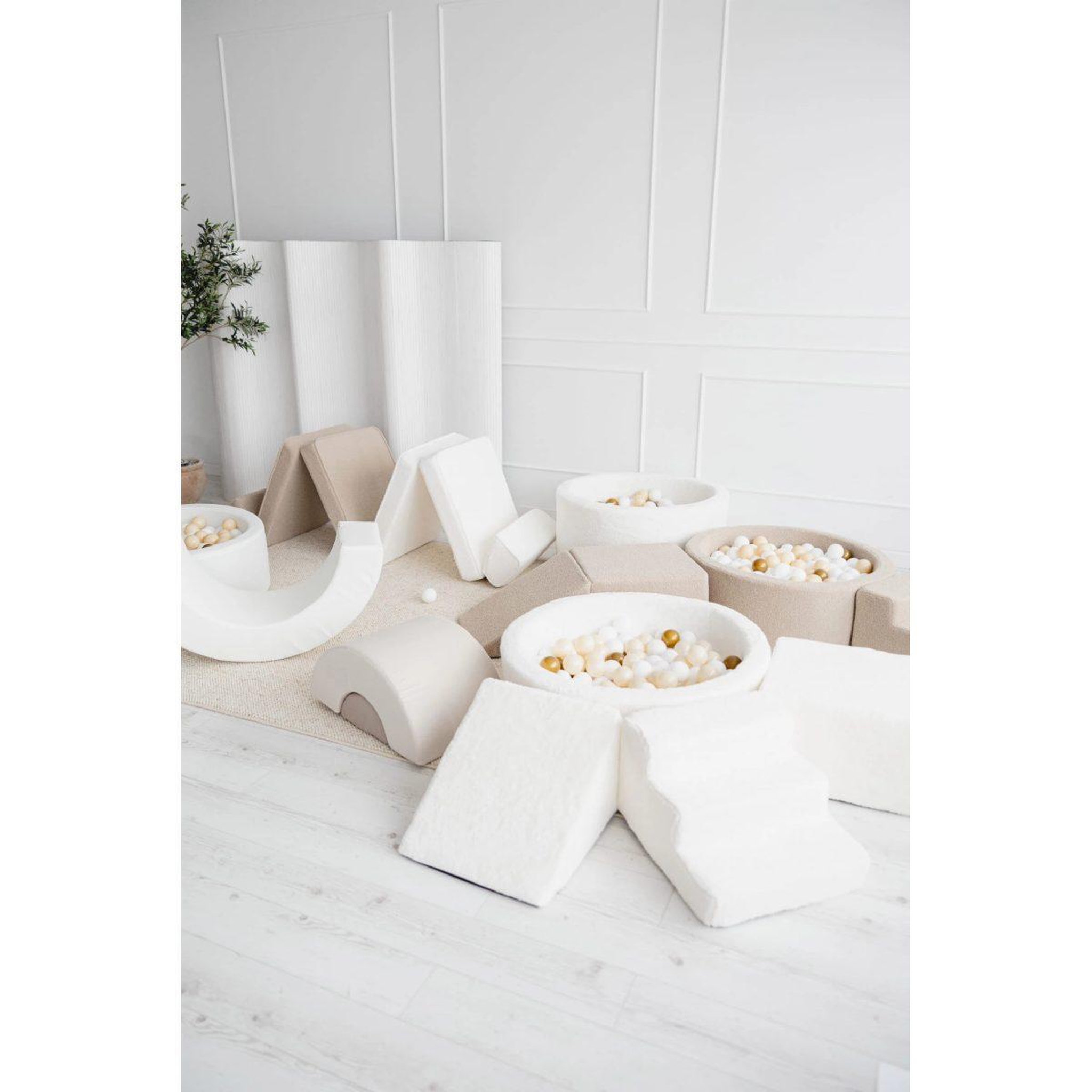 Voir la diapositive 5 : MONIO FOR KIDS Piscine à balles ronde 90 x 40 cm avec 250 balles — Blanc