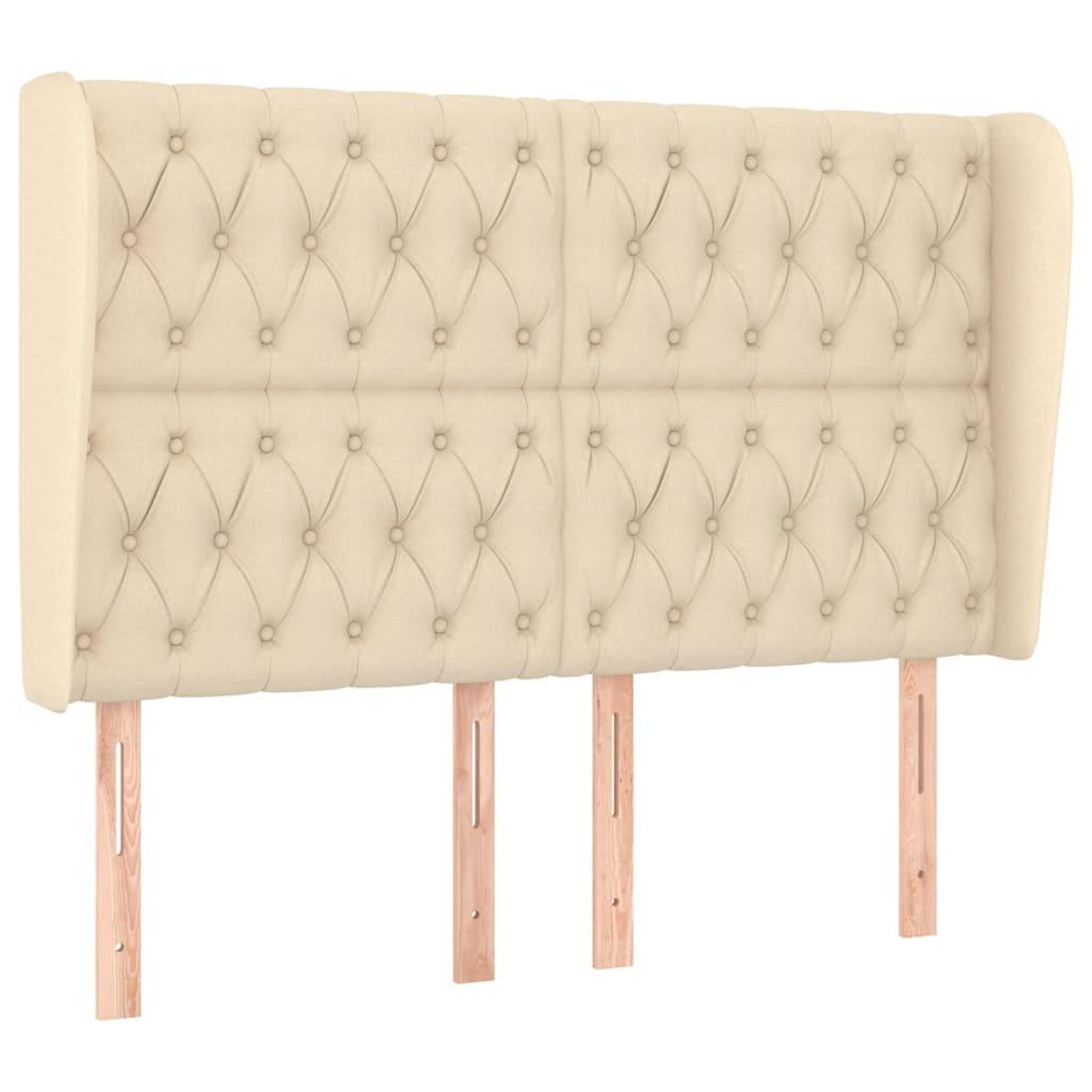 Voir la diapositive 1 : VIDAXL Tete de lit avec oreilles creme 163x23x118/128 cm tissu