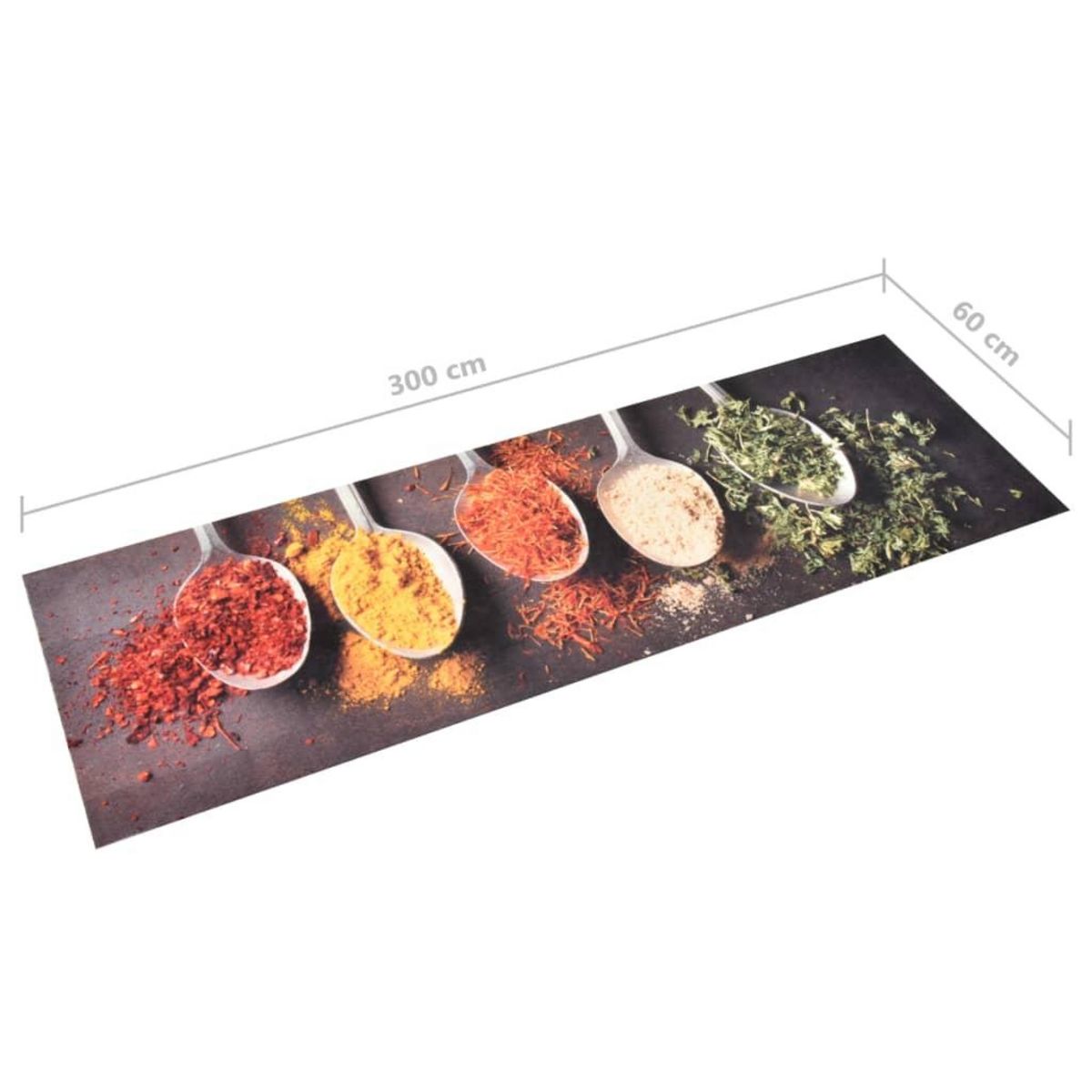 VIDAXL Tapis de cuisine lavable Cuilleres 60x300 cm