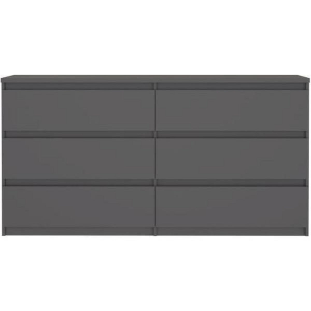 MARKET24 Commode - CHELSEA - 6 tiroirs - Anthracite - 154 x 42,2 x 79,9 cm