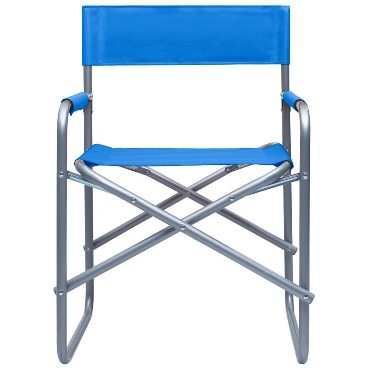 VIDAXL Chaises de metteur en scene lot de 2 Acier Bleu