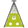 Voir la diapositive 4 : ID MARKET Balançoire 4 agrès portique avec balançoire face à face trapèze échelle panier de basket et buts de foot