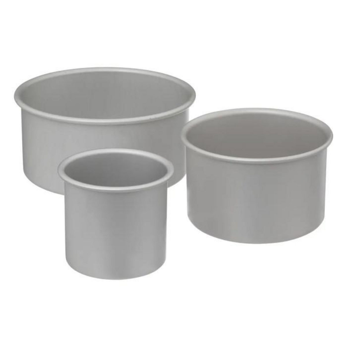 FIVE Lot de 3 Moules à Gâteau  Bord Haut  20cm Argent