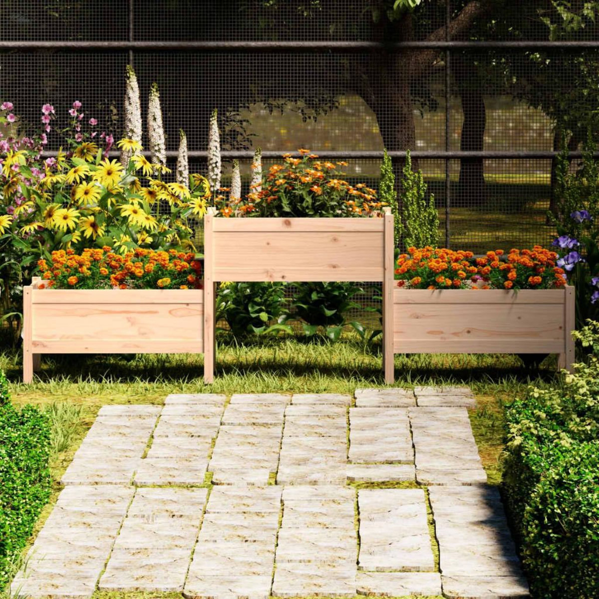 VIDAXL Jardiniere 245,5x44x75 cm Bois massif de pin