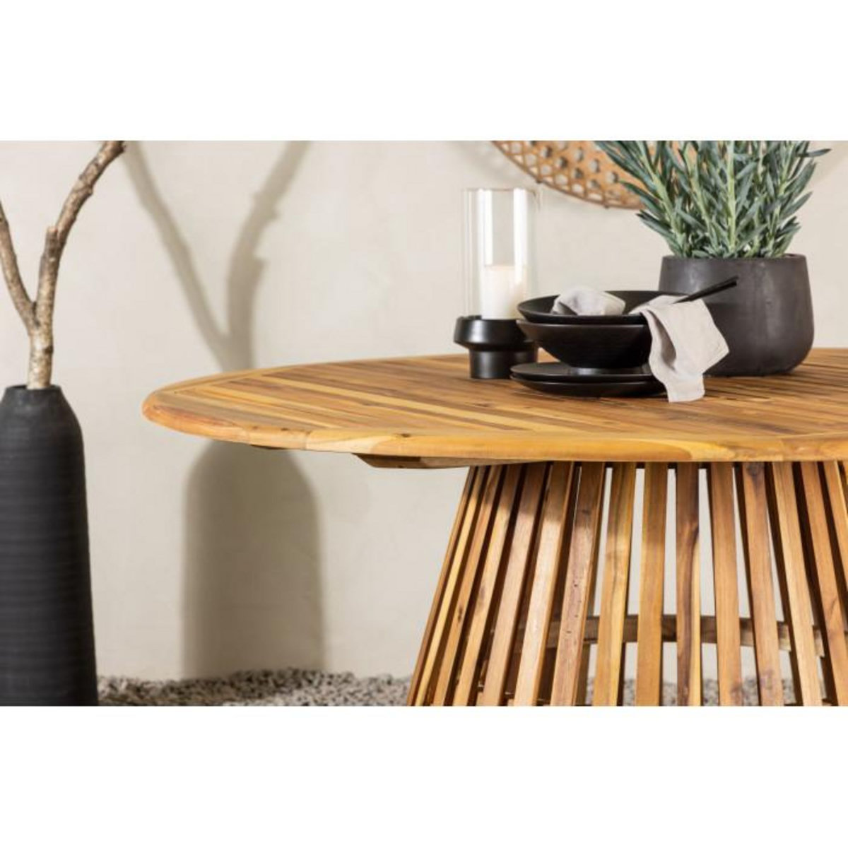 Paris Prix Table de Jardin Ronde en Bois  Tucuman  150cm Naturel