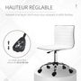 Voir la diapositive 5 : HOMCOM Chaise de bureau design style Chesterfield acier chromé revêtement synthétique blanc