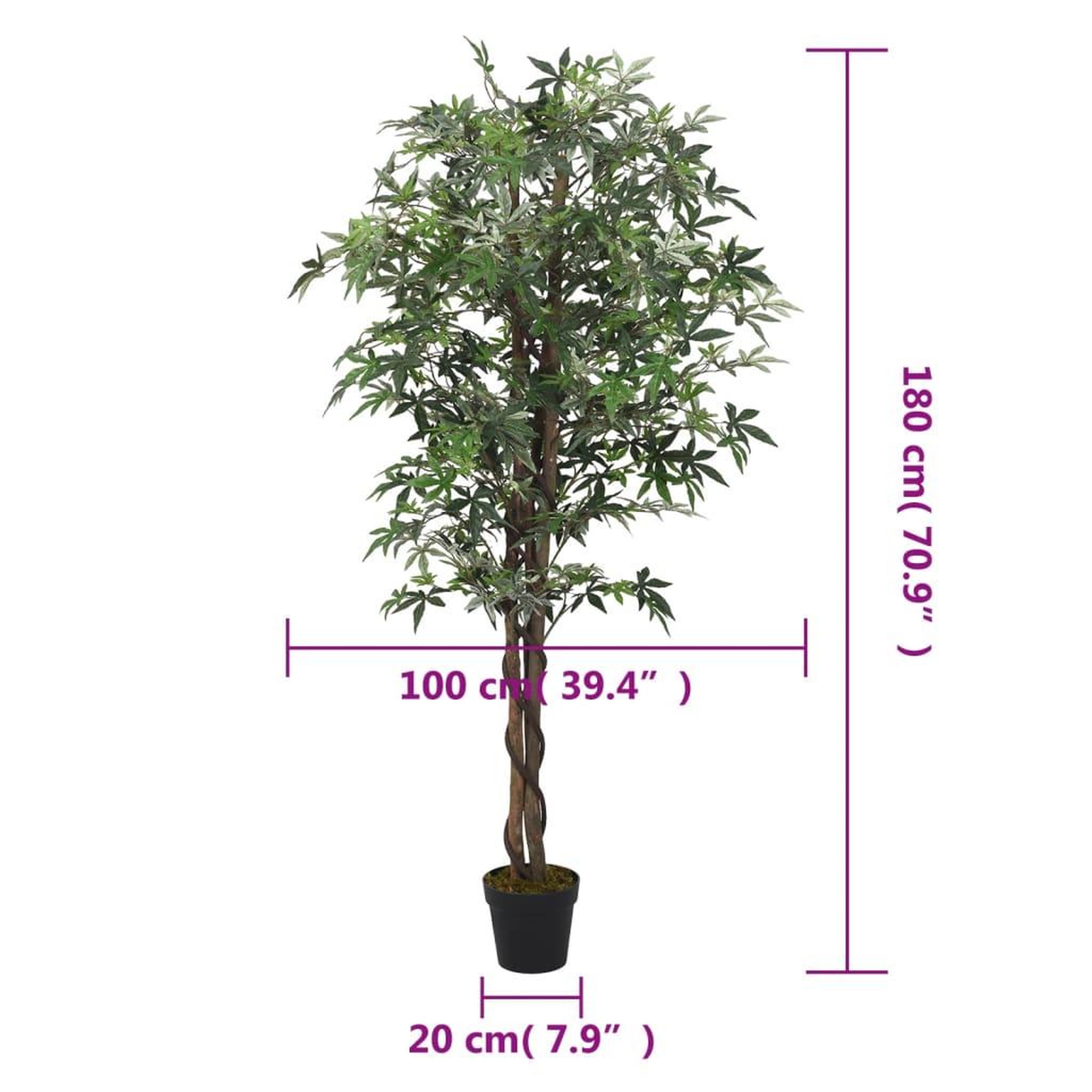 Voir la diapositive 5 : VIDAXL Erable artificiel 672 feuilles 180 cm vert