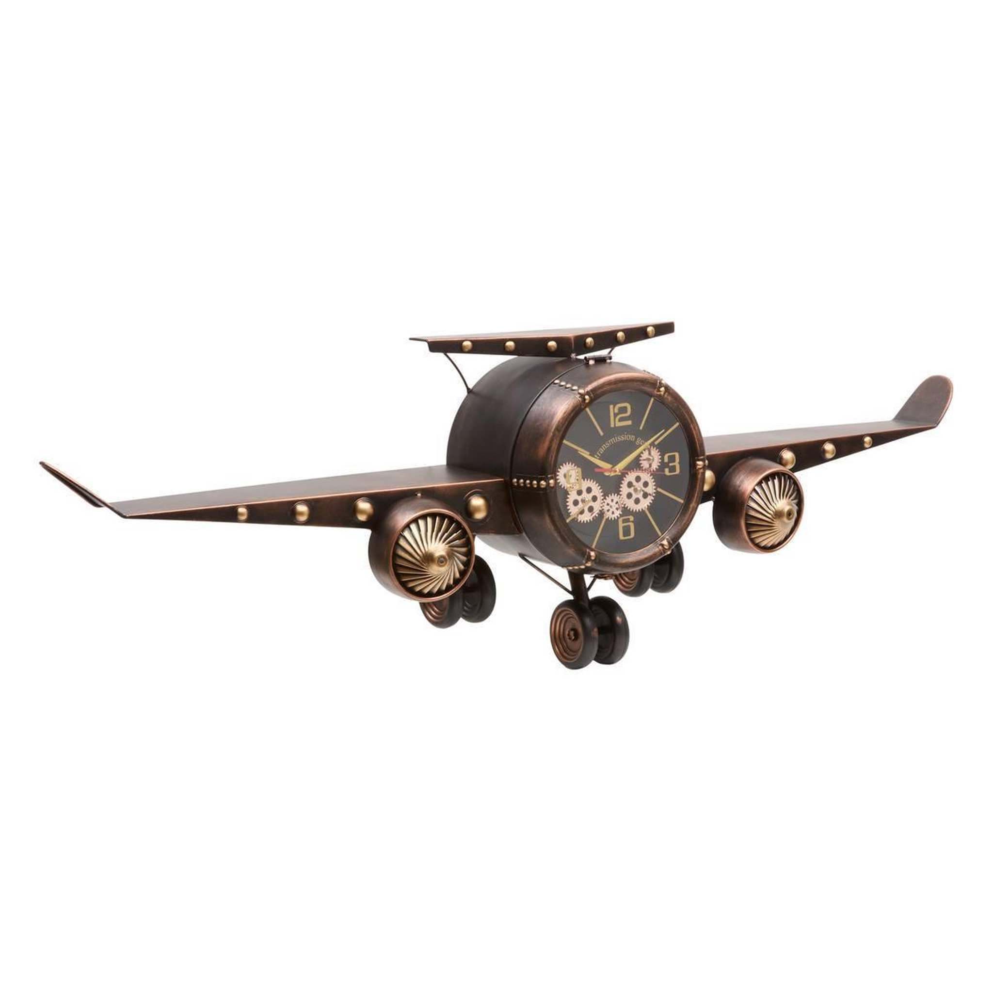 ATMOSPHERA Horloge Murale Avion  Hans  130cm Gris Foncé