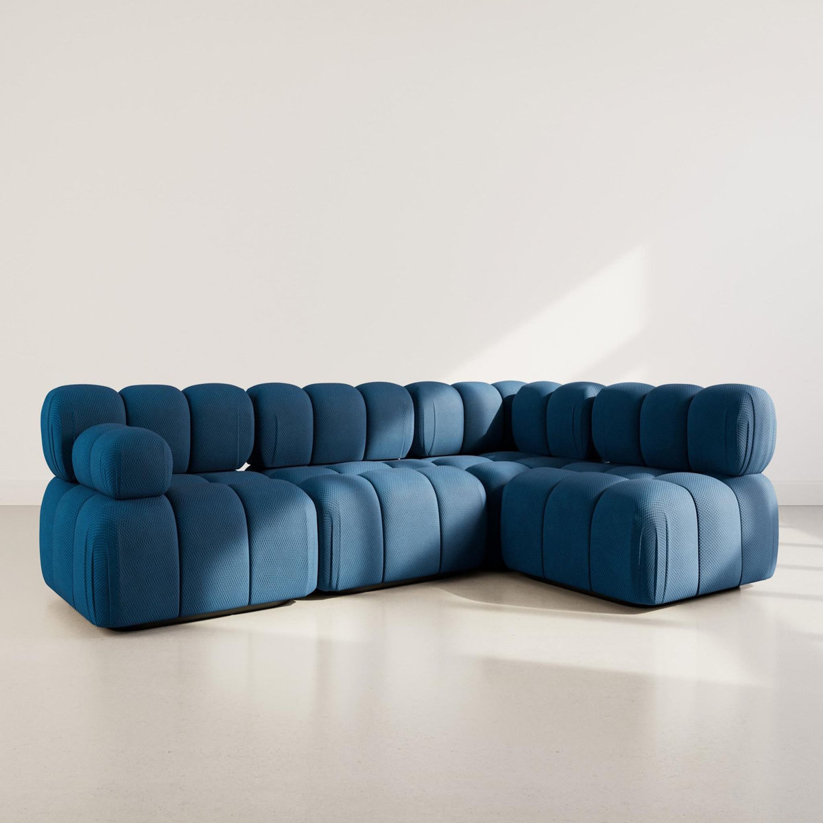 LISA DESIGN Ruby - canapé modulable d'angle droit 5 places en velours texturé