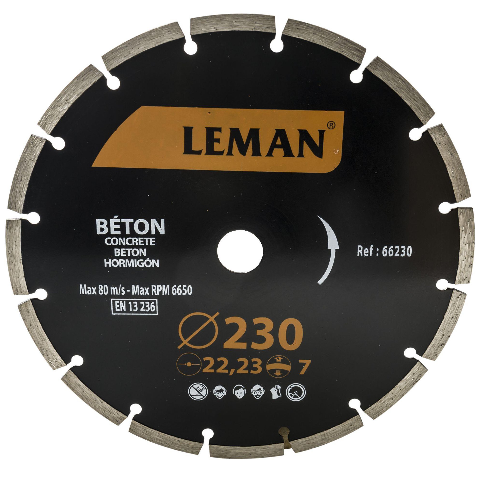 Voir la diapositive 2 : Leman Disque diamant segments 230 mm leman