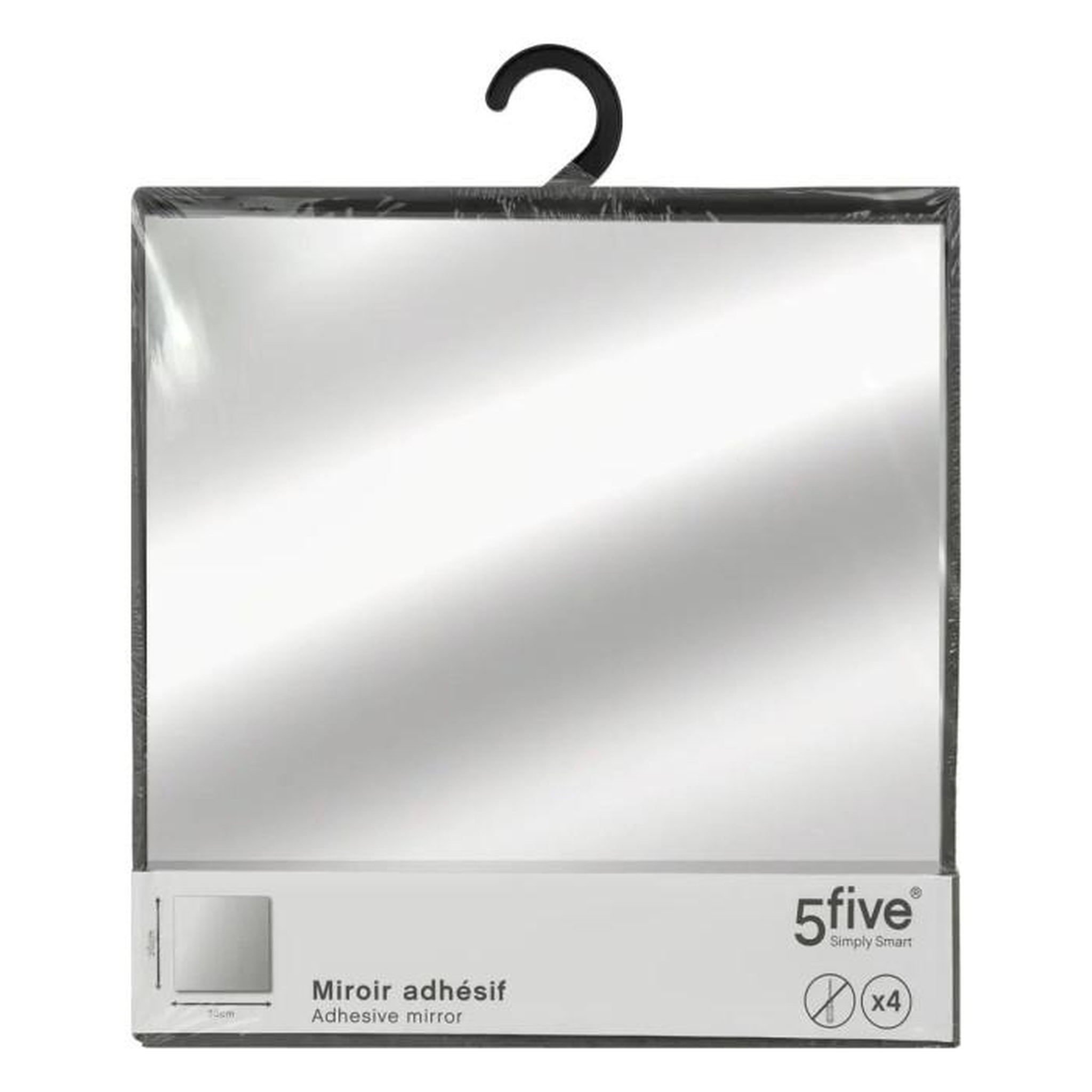 Voir la diapositive 4 : ATMOSPHERA Lot de 4 Miroirs Adhésifs  Carré  30x30cm Argent