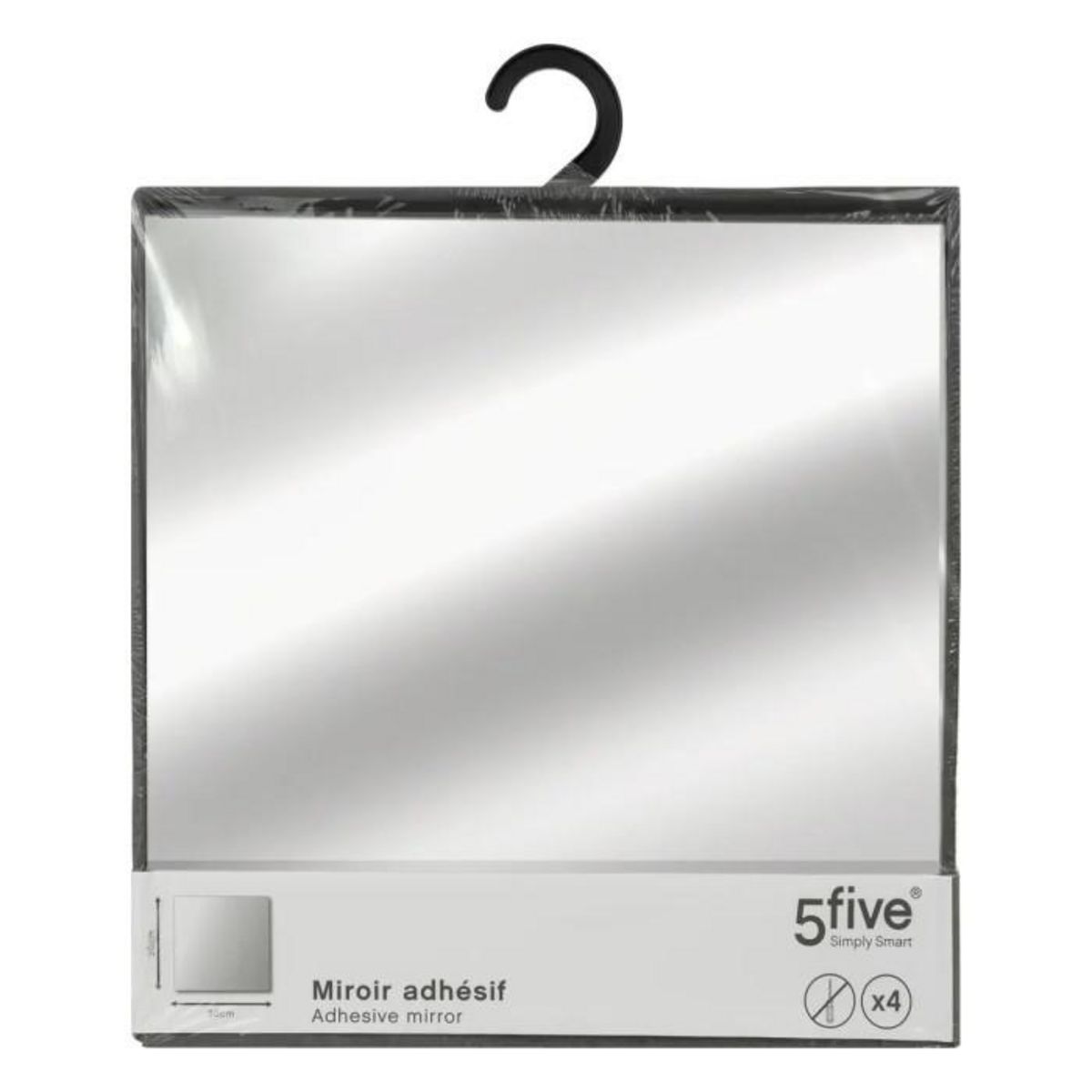 ATMOSPHERA Lot de 4 Miroirs Adhésifs  Carré  30x30cm Argent