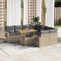 Voir la diapositive 1 : VIDAXL Salon de jardin avec coussins 9 pcs beige resine tressee