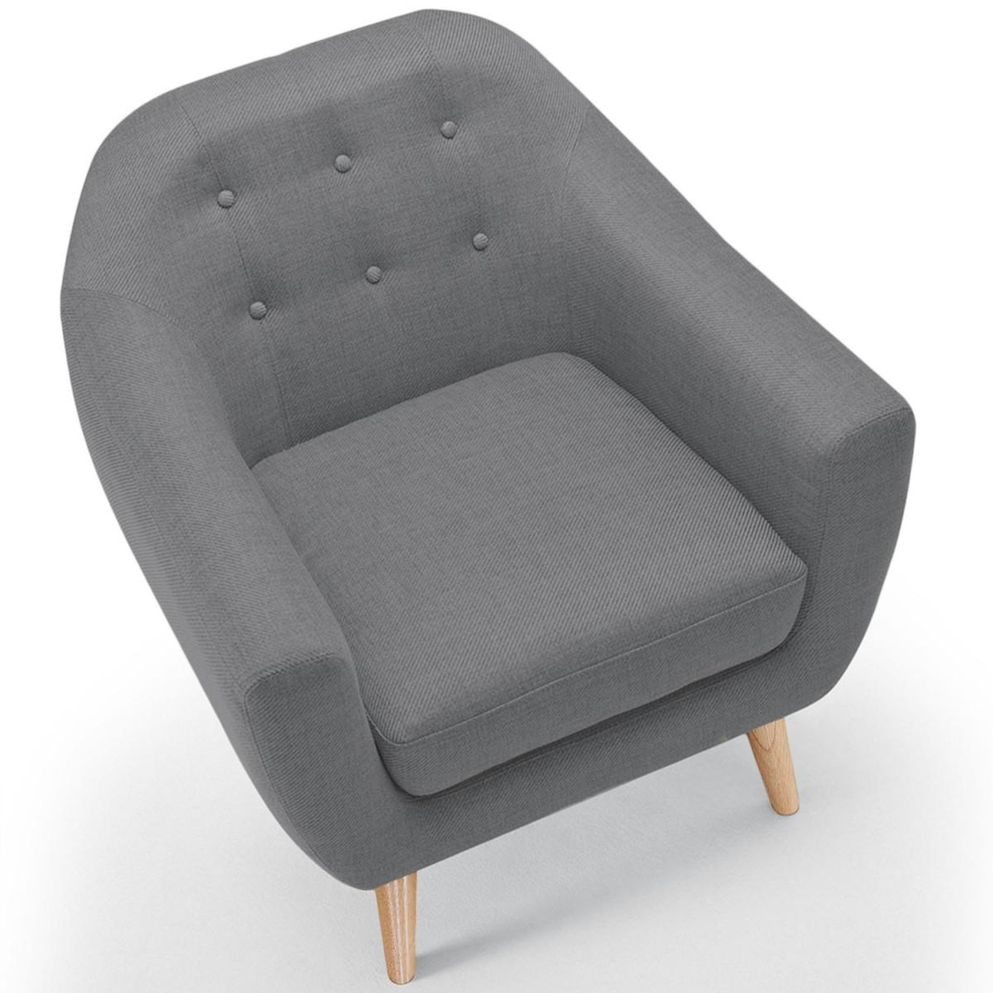 Voir la diapositive 3 : Paris Prix Fauteuil scandinave tissu  lopy  78cm gris