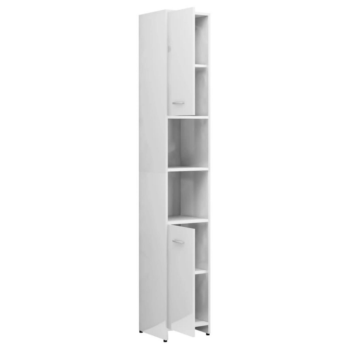 VIDAXL Armoire de salle de bain Blanc brillant Bois d'ingenierie