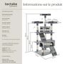 Voir la diapositive 6 : tectake Arbre à chat 170 cm avec griffoir et plateforme d'escalade gris