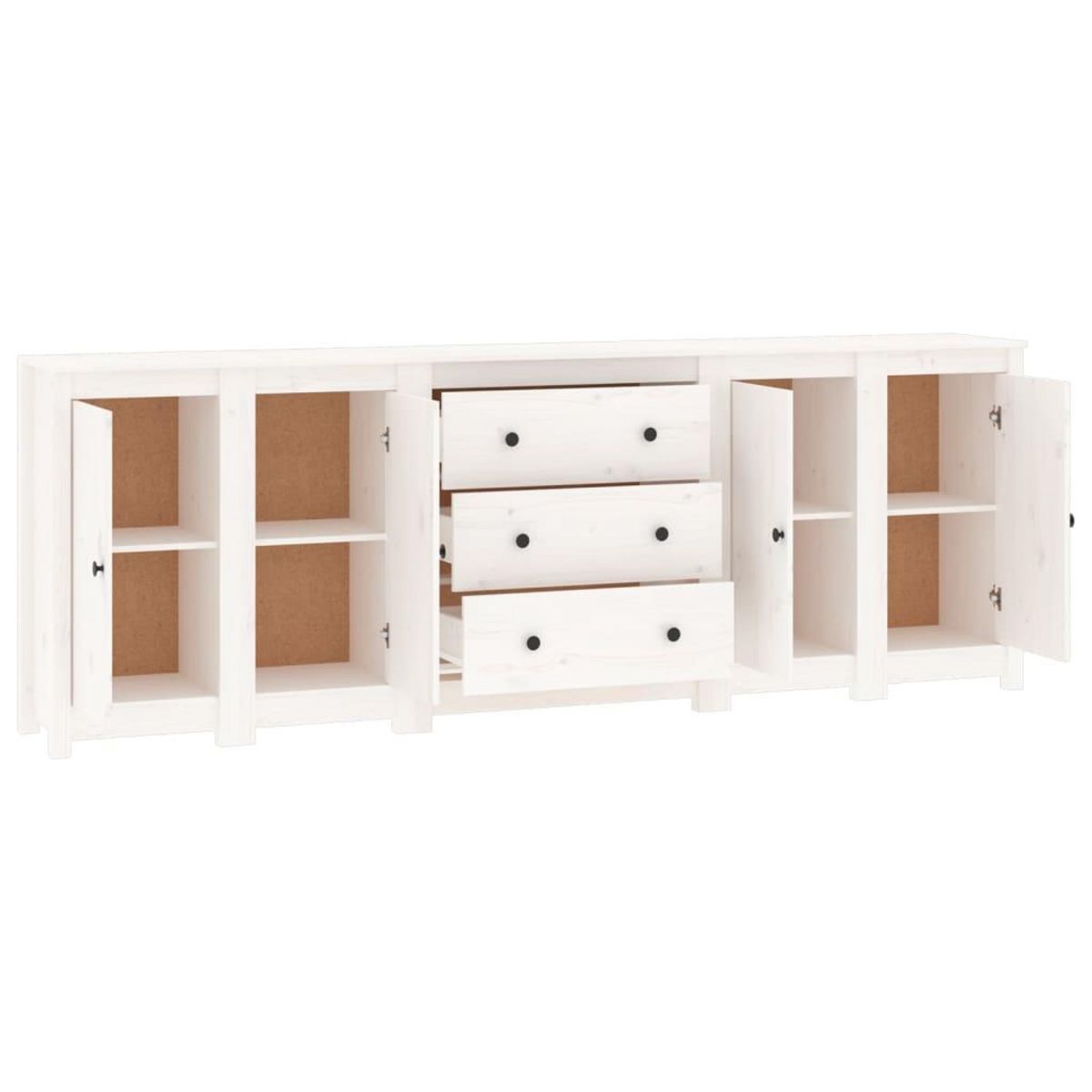 VIDAXL Buffet Blanc 230x35x80 cm Bois massif de pin