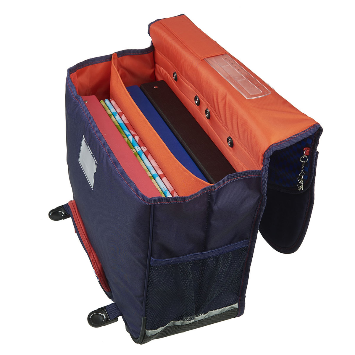 AUCHAN Cartable à roulettes bleu SKATE avec leds