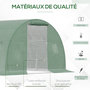 Voir la diapositive 4 : OUTSUNNY Serre tunnel 13,5 m² dim. 4,5 x 3 x 2 m - 6 fenêtres, porte zippée enroulable - acier galvanisé PE haute densité vert