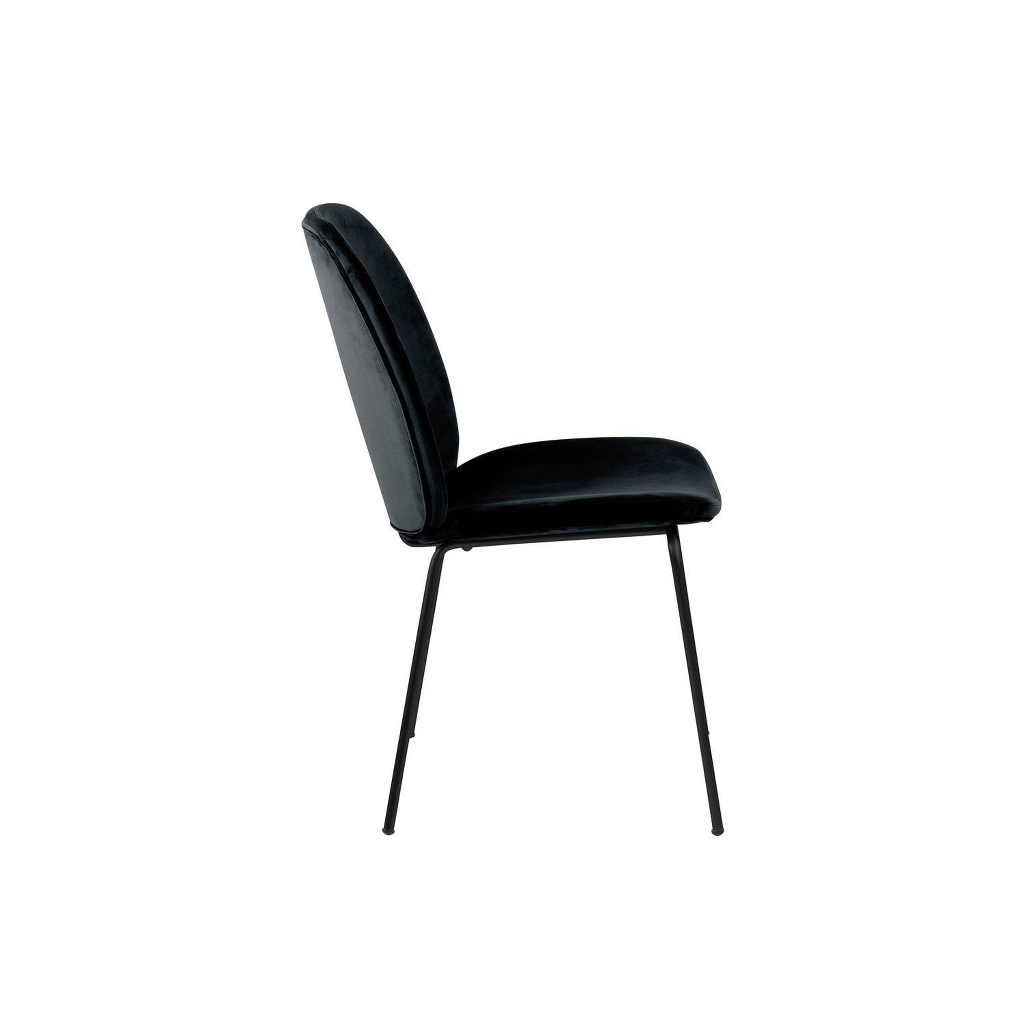 Voir la diapositive 3 : TOILINUX Lot de 2 chaises billie en velours et métal - noir
