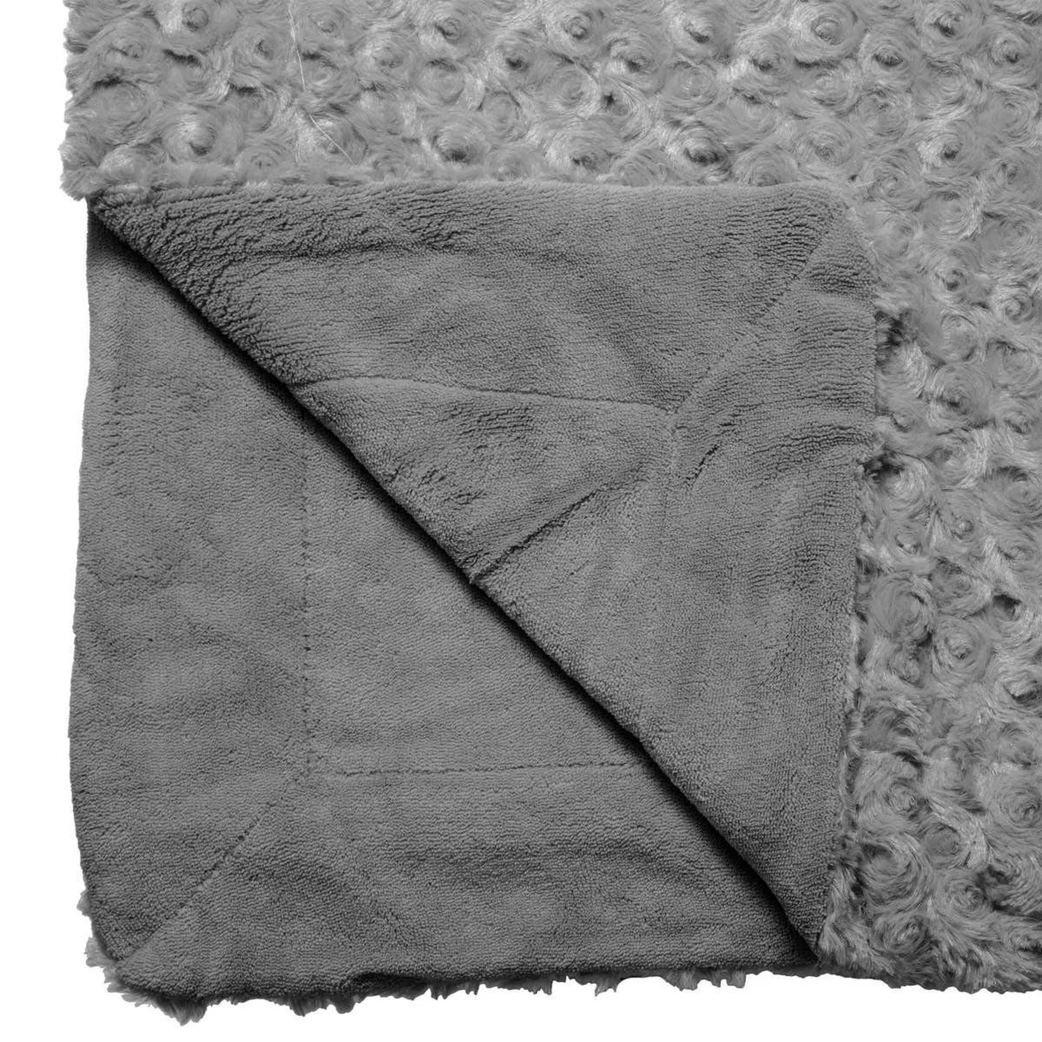 Voir la diapositive 2 : ATMOSPHERA Plaid imitation fourrure  bouclée  120x160cm gris