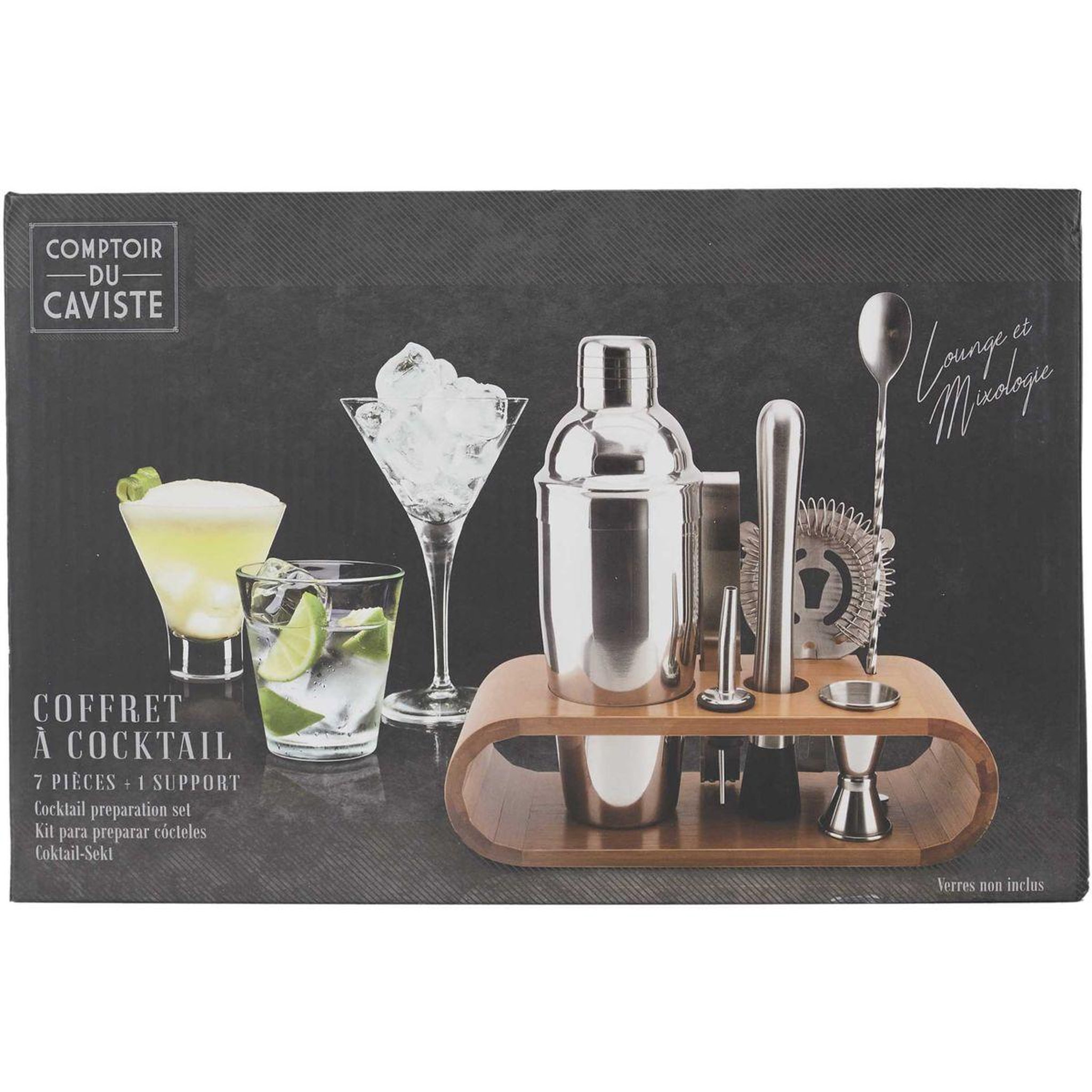 Voir la diapositive 3 : COOK CONCEPT Coffret cocktail a cocktail support bambou