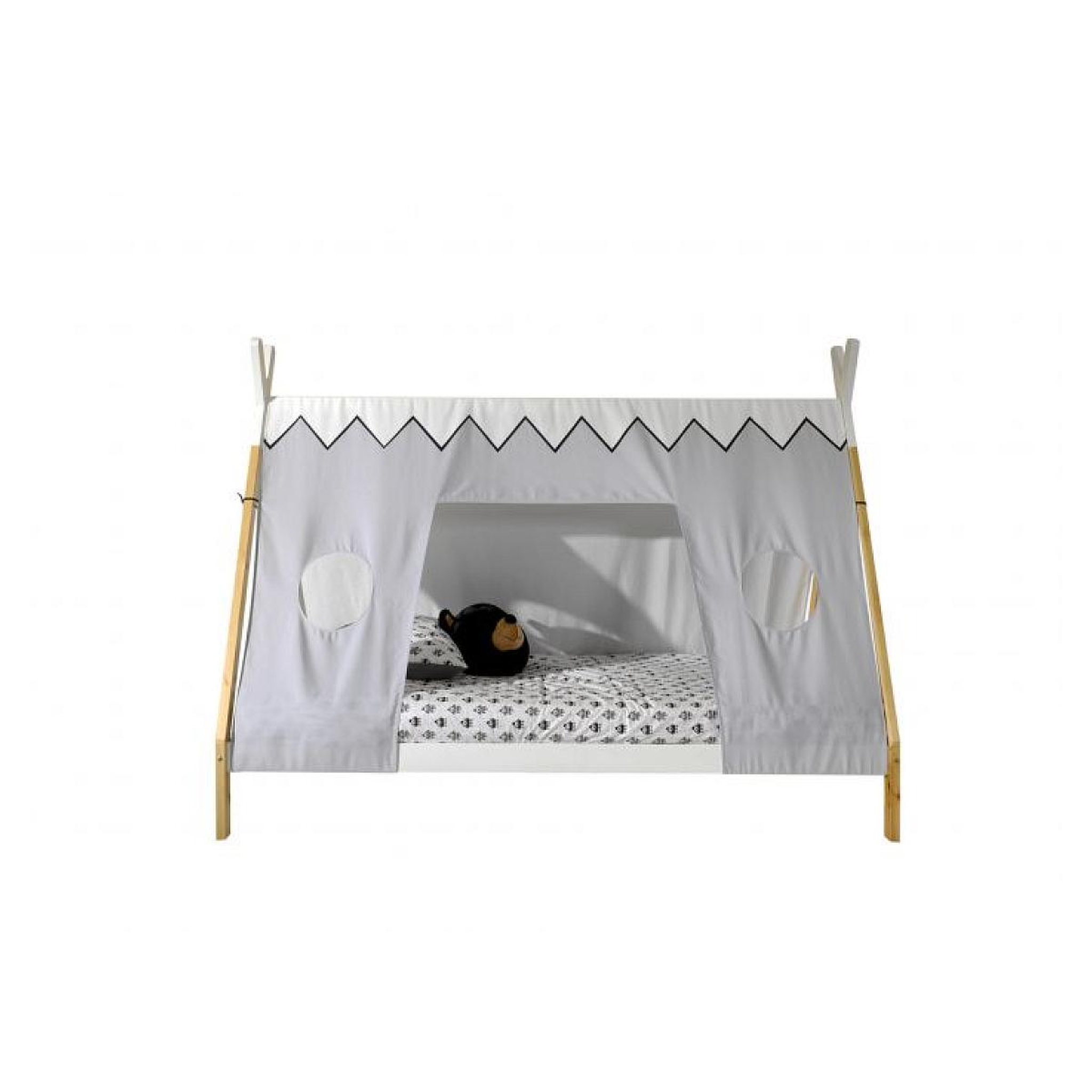 Paris Prix Pack - Lit Enfant & Voile  Tipi  90x200cm Blanc
