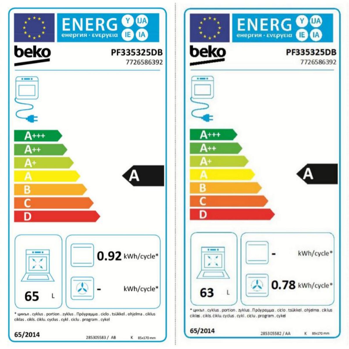 Beko Piano de cuisson gaz 159l 7 feux noir - pf335325db