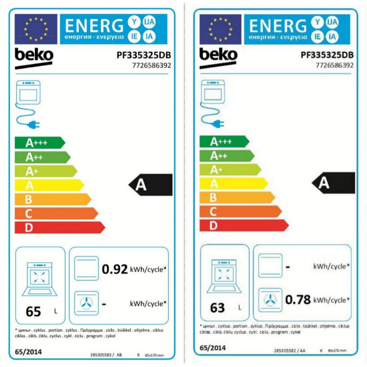 Beko Piano de cuisson gaz 159l 7 feux noir - pf335325db