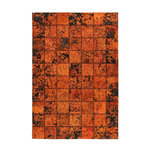 Paris Prix Tapis Patchwork en Cuir Fait Main  Voila  Orange. Coloris disponibles : Orange