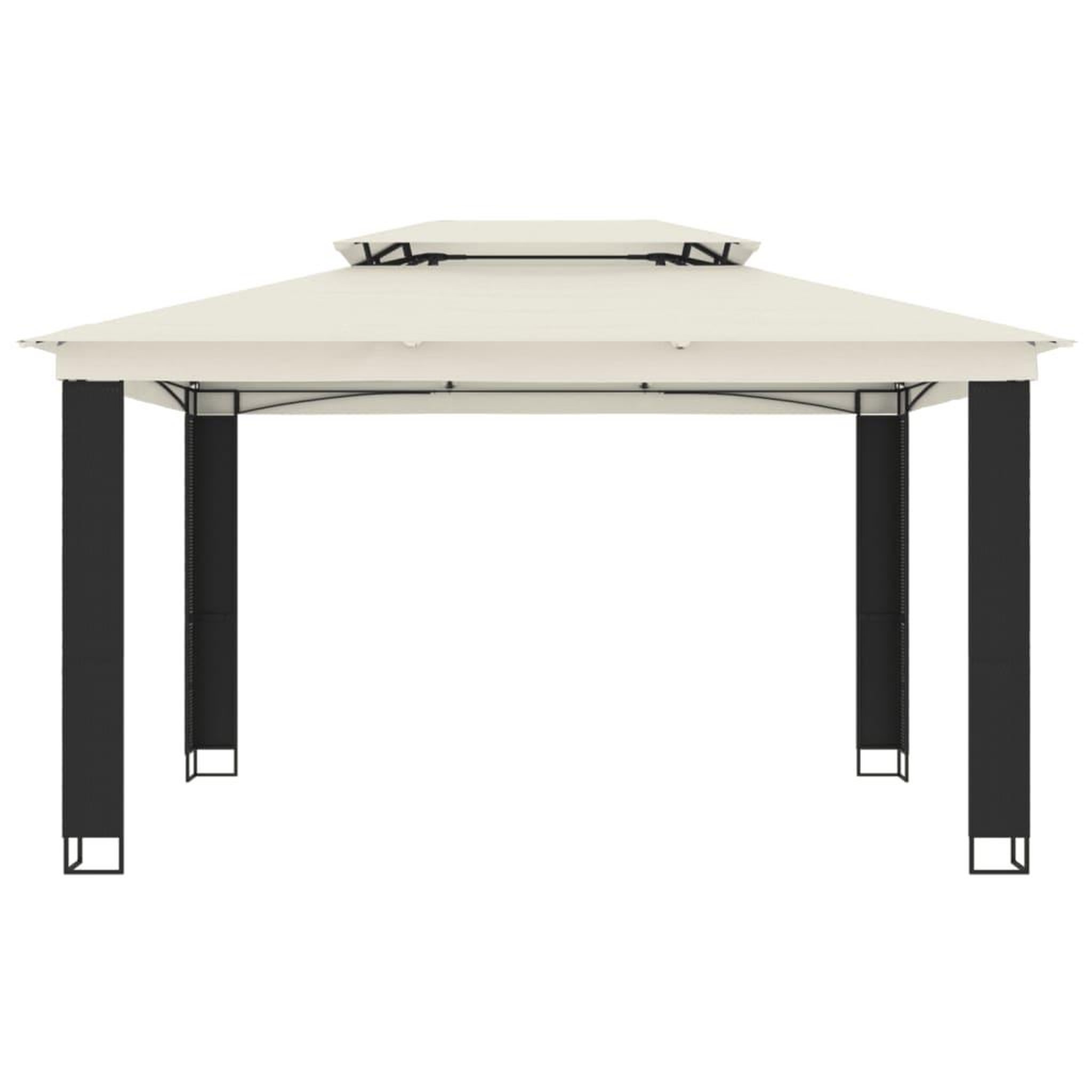 Voir la diapositive 3 : VIDAXL Tonnelle a double toit creme 3,94x2,96 m acier