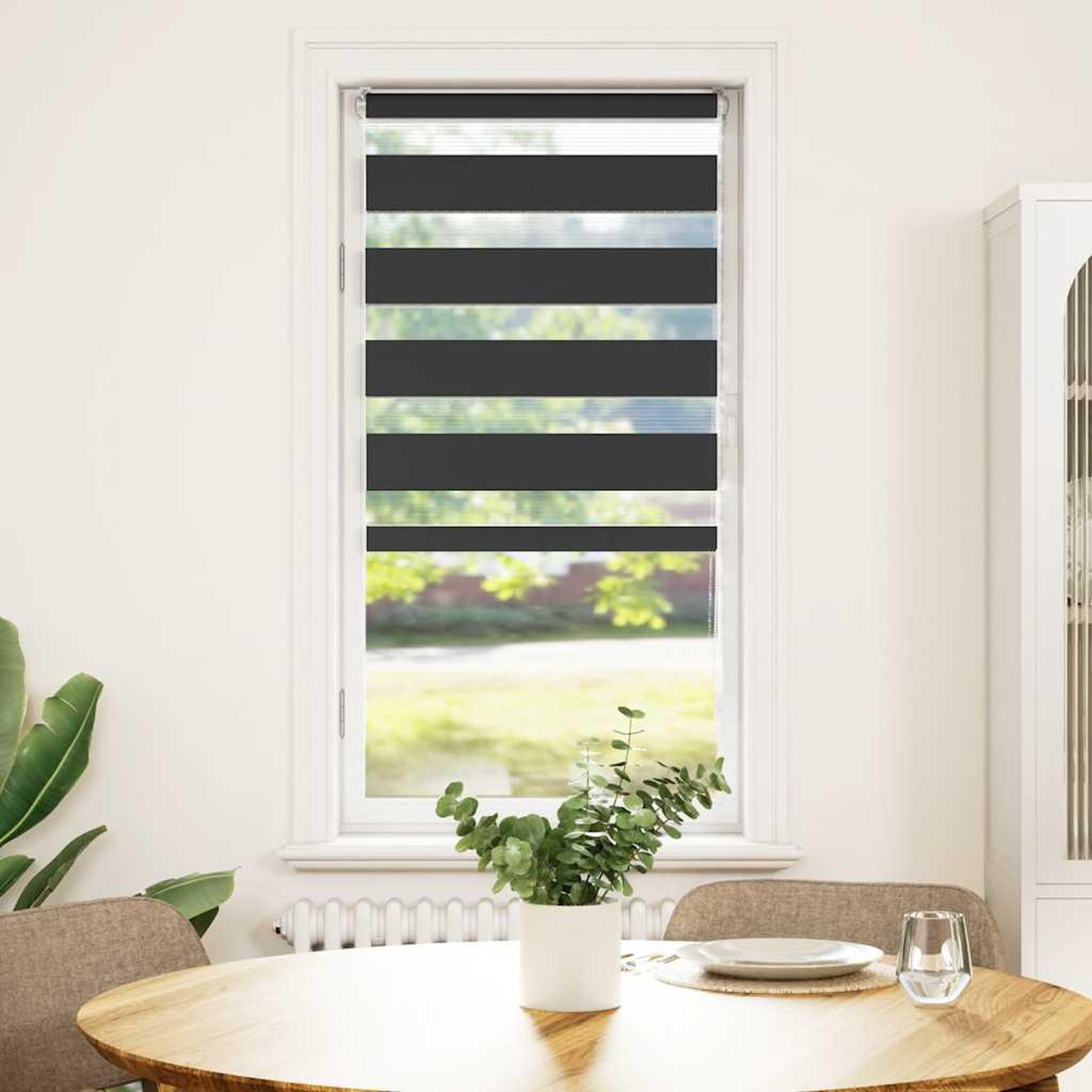 Voir la diapositive 2 : VIDAXL Store zebre noir 55x150 cm largeur du tissu 50,9 cm polyester