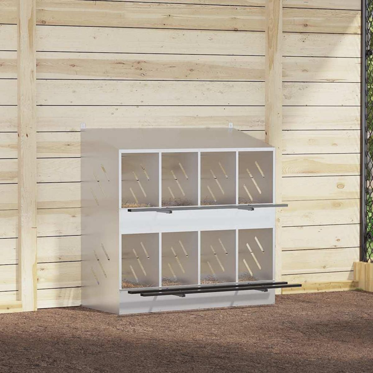 VIDAXL Nichoir de poules avec 8 compartiments metal argente galvanise
