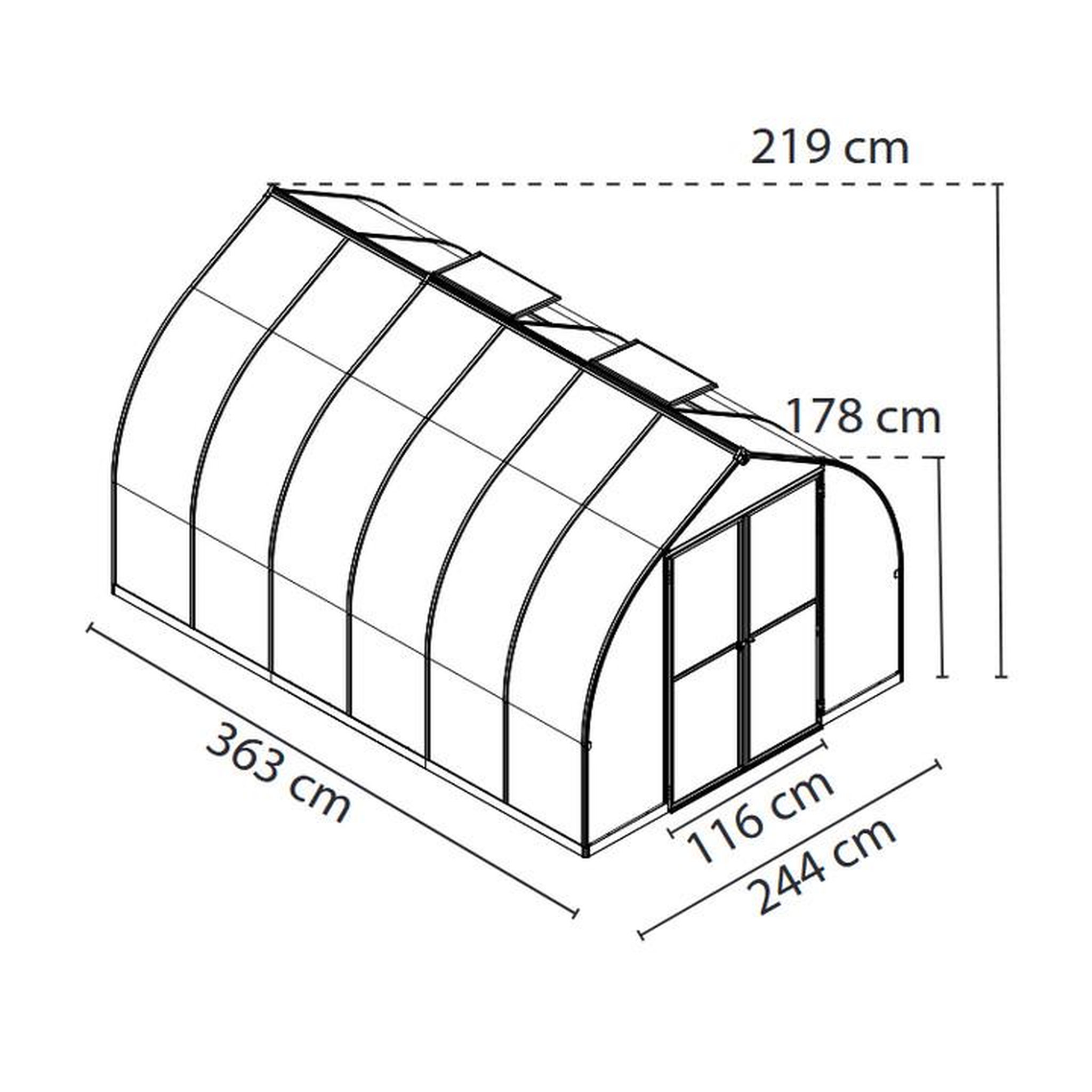 Voir la diapositive 2 : Palram Serre de jardin 8.6m² argent - 703730