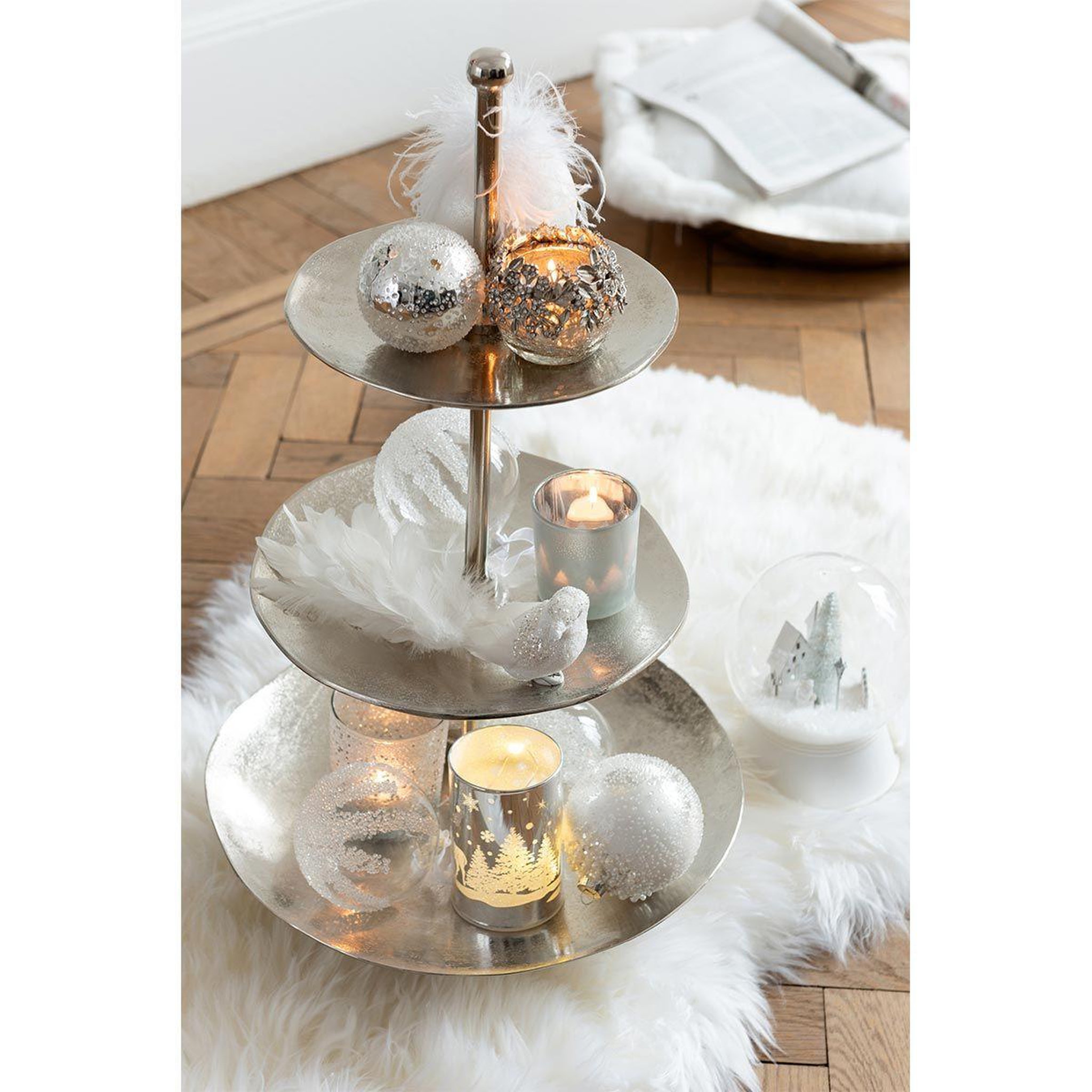 Voir la diapositive 3 : J-LINE Lot de 4 boules de noël  sucre  10cm transparent
