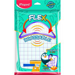 MAPED Ardoise blanche incassable 27x19,5cm + 1 feutre + 1 effacette coloris aléatoire