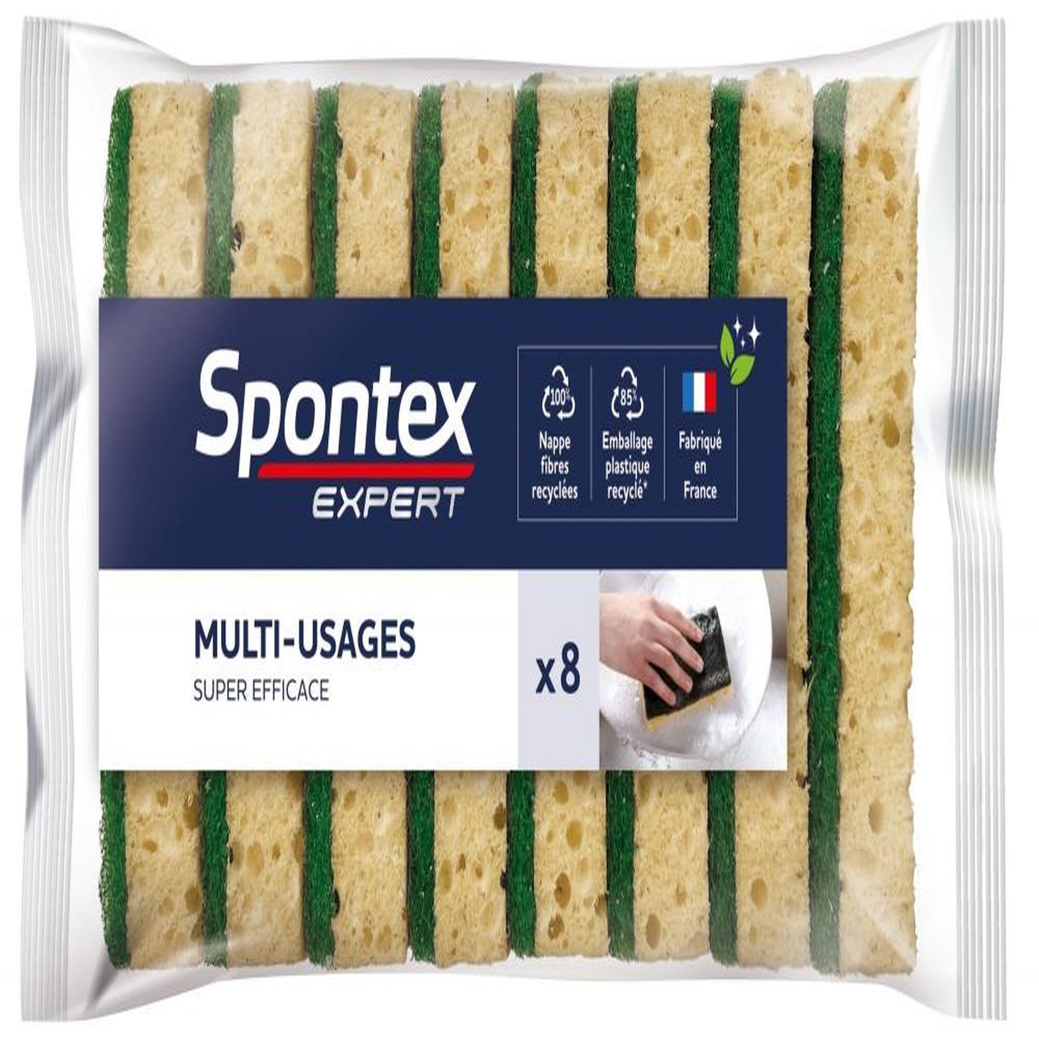CENTRALE BRICO Lot de 8 éponges xl multisurface, spontex expert