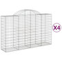 Voir la diapositive 2 : VIDAXL Paniers a gabions arques 4 pcs 200x50x120/140 cm Fer galvanise