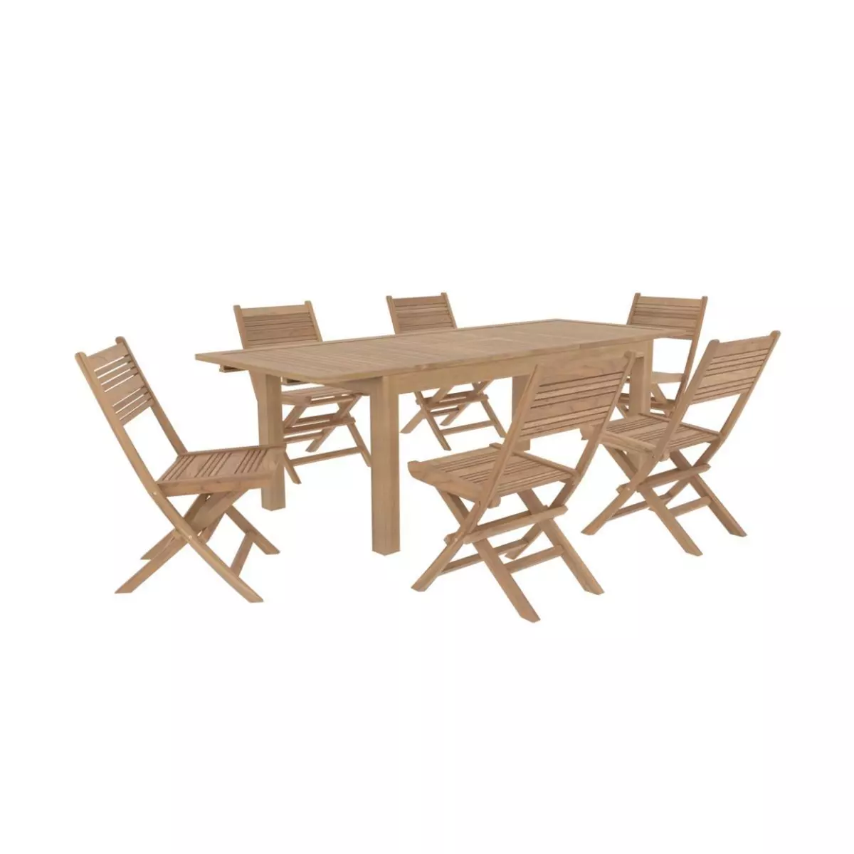 Rendez vous déco Ensemble table et chaises de jardin Nido 6 personnes en bois de teck