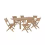 Rendez vous déco Ensemble table et chaises de jardin Nido 6 personnes en bois de teck