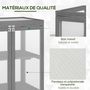 Voir la diapositive 4 : OUTSUNNY Mini serre de jardin 3 niveaux dim. 76L x 47l x 110H cm double porte toit ouvrant bois sapin lasuré gris polycarbonate