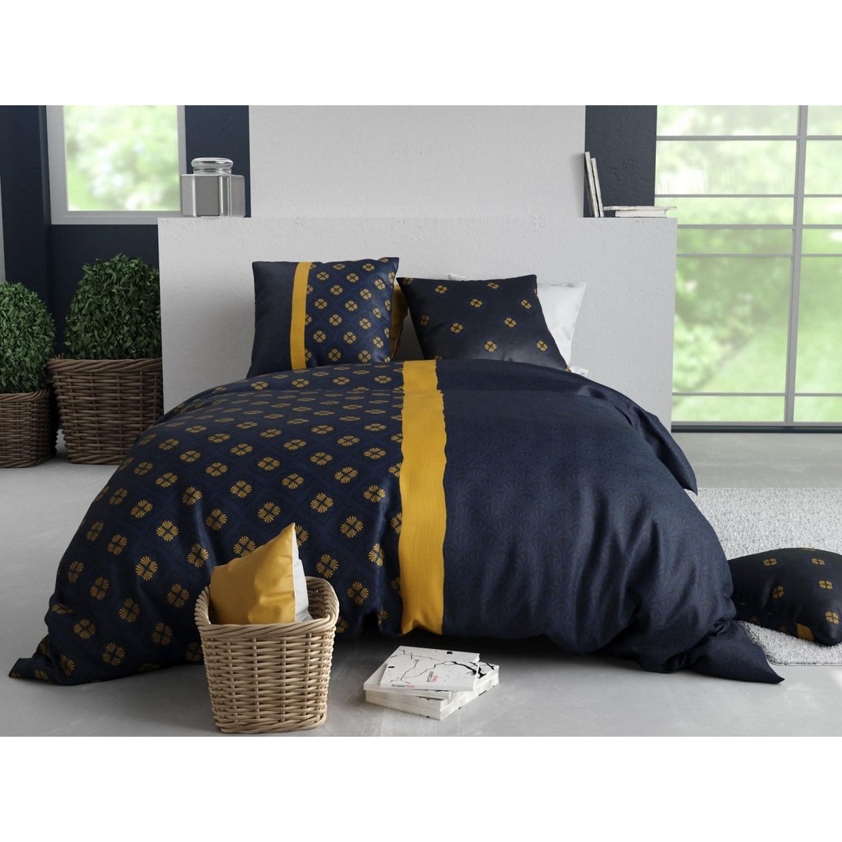 ATELIER DU COTON Parure housse de couette 100%coton 57fils nil