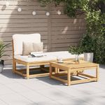 VIDAXL Salon de jardin 3 pcs avec coussins bois massif d'acacia