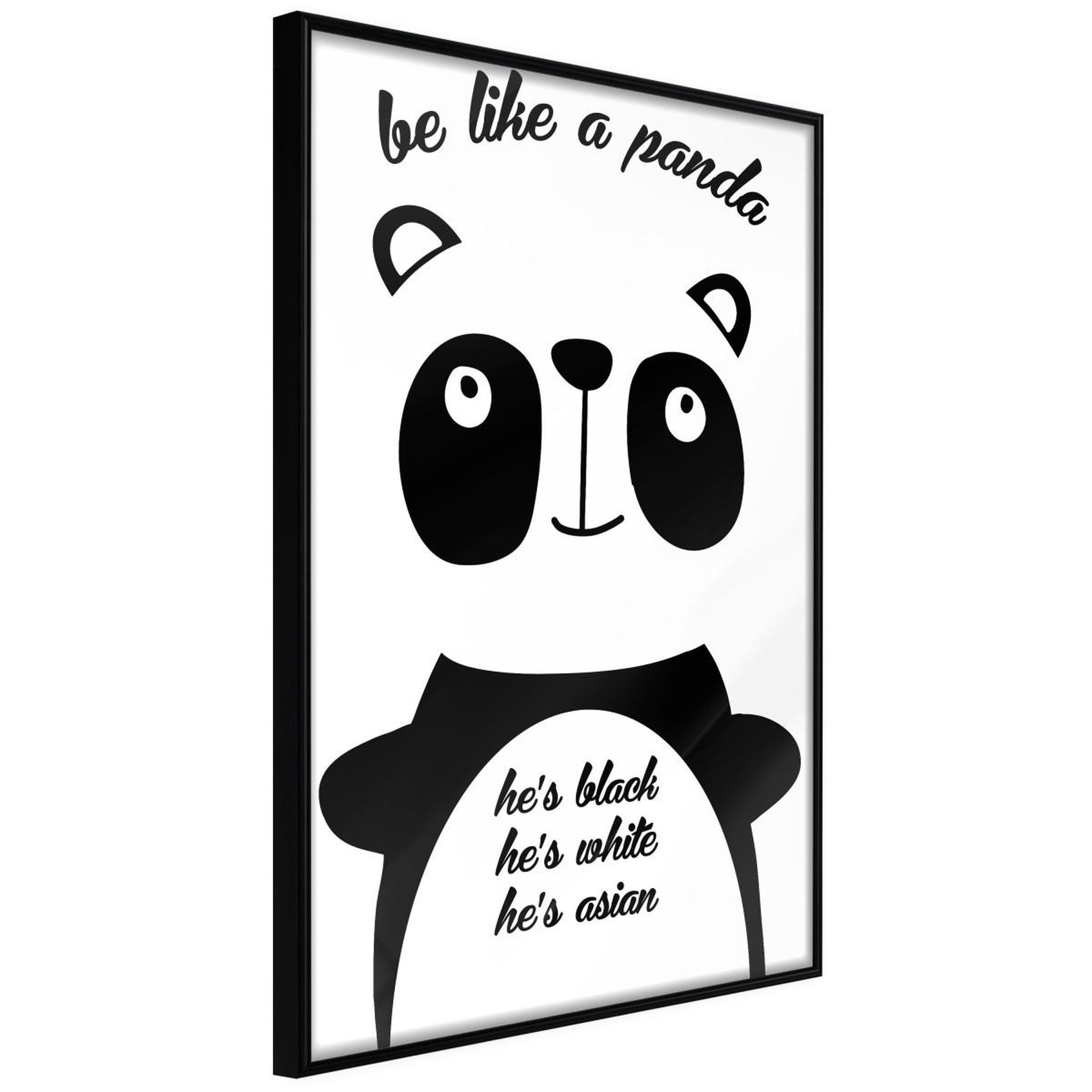 Paris Prix Affiche murale encadrée  tolerant panda. Coloris disponibles : Noir, Jaune
