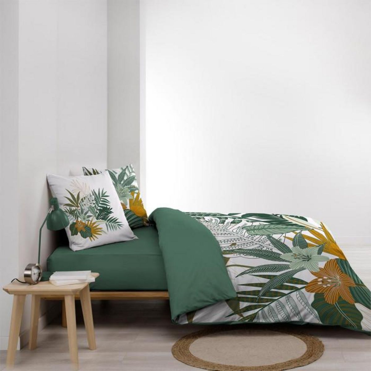 Paris Prix Parure de Lit 3 Pièces  Florida  260x240cm Vert
