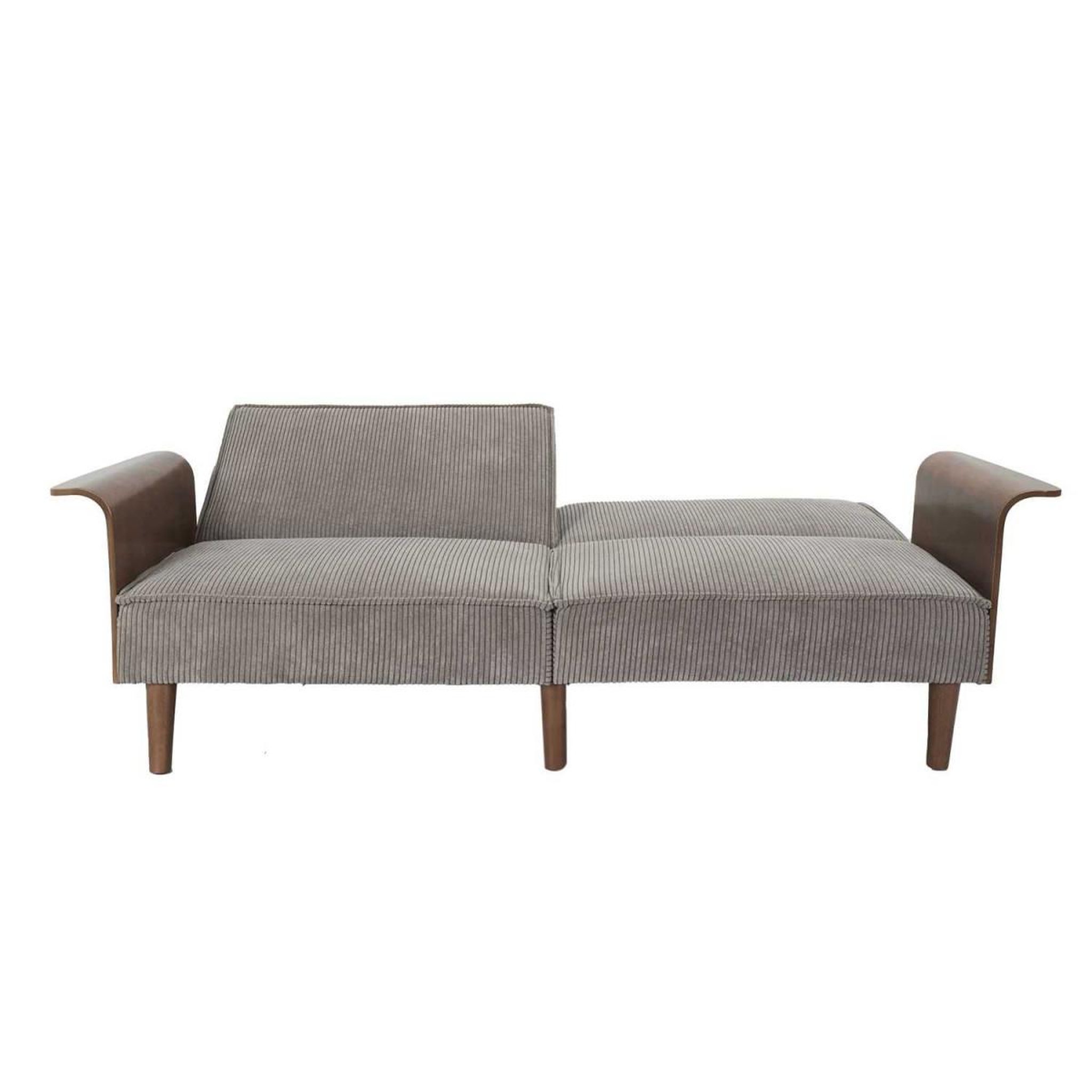 Voir la diapositive 4 : The Home Deco Factory Canapé convertible côtelé  scott  205cm taupe