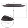 Voir la diapositive 3 : OUTSUNNY Parasol de jardin XXL parasol grande taille 4,6L x 2,7l x 2,4H m ouverture fermeture manivelle acier polyester haute densité gris