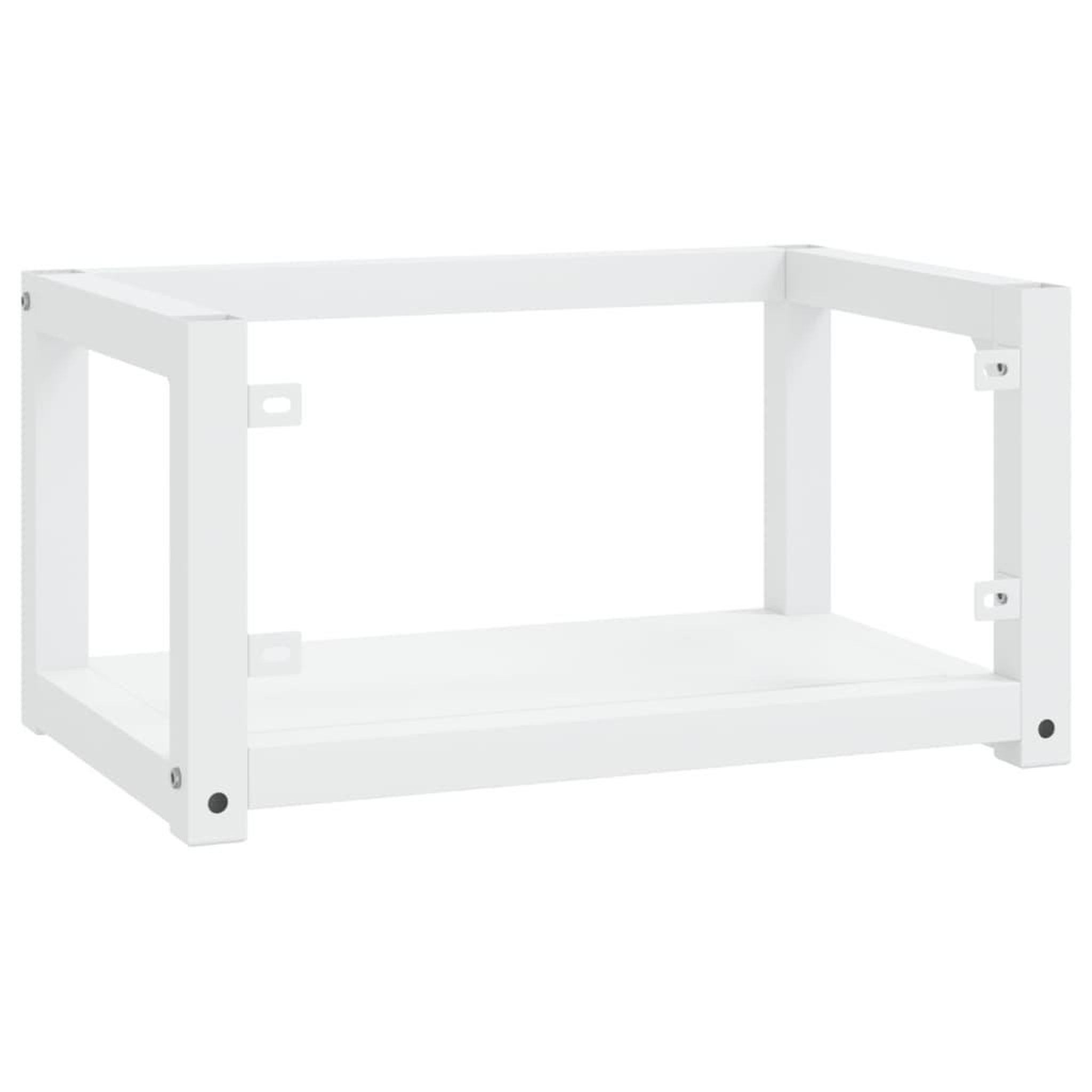 Voir la diapositive 5 : VIDAXL Cadre de lavabo de salle de bain mural Blanc 59x38x31 cm Fer