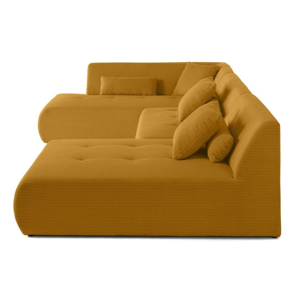 LISA DESIGN Onyx - canapé panoramique modulable d'angle gauche 7 places - en velours côtelé